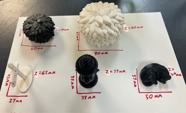 Items that will likely appear in the yard, including dimensions