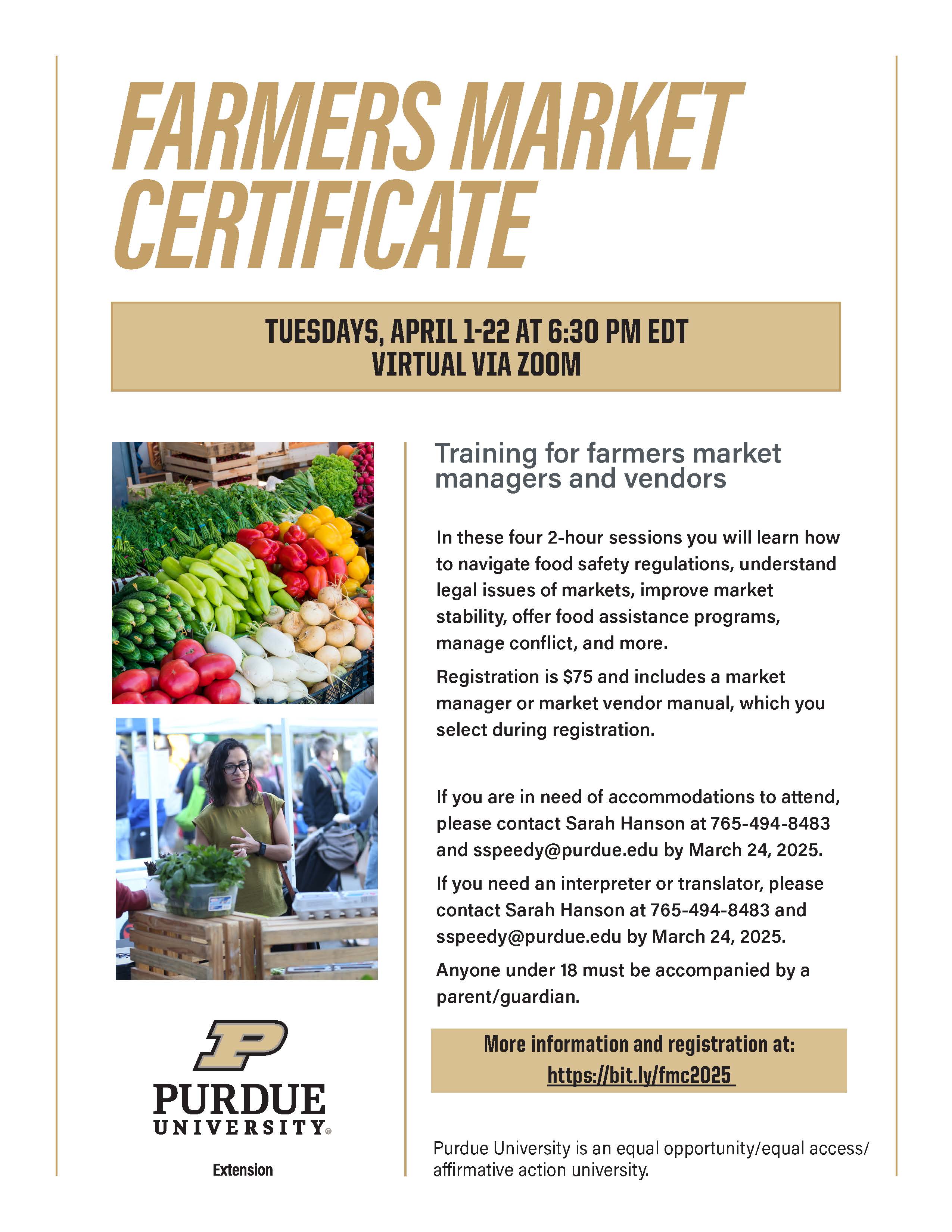 Farmers Market Certificate Program Flyer