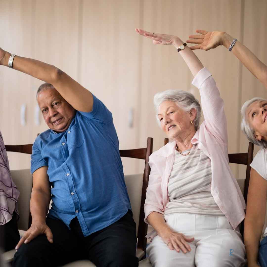 seniors stretching