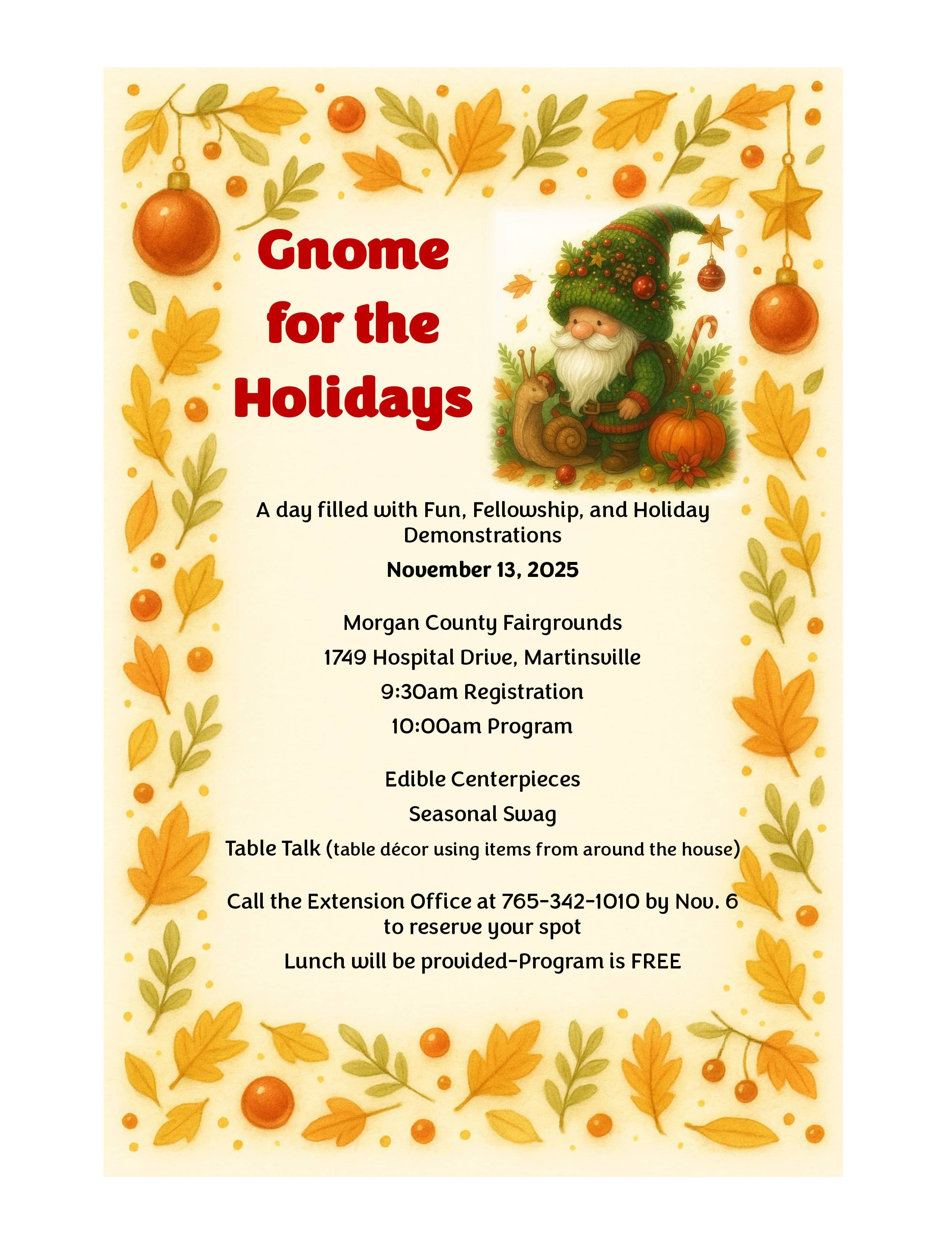 Gnome Holiday Program 2025
