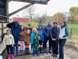 Green Team Members on a field trip to a cattle farm