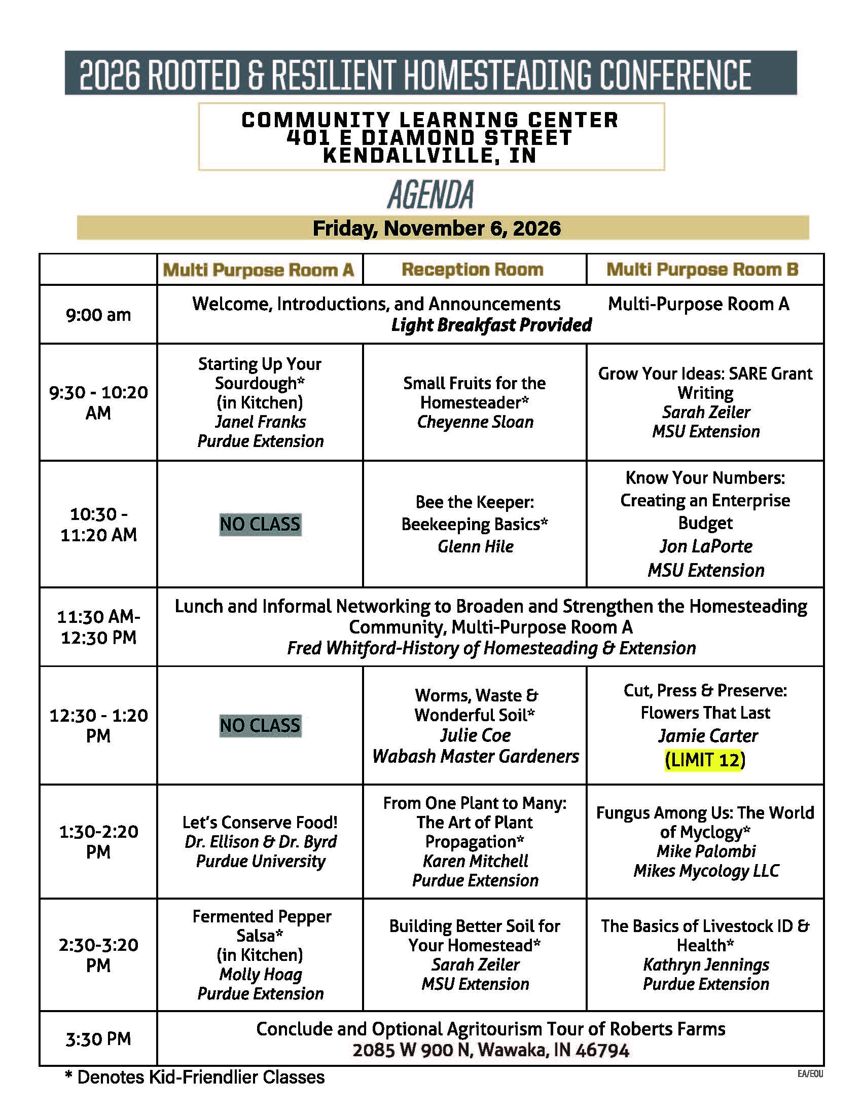 Friday, November 6 Schedule