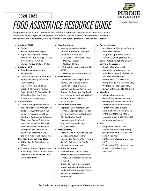 food assistance resource guide