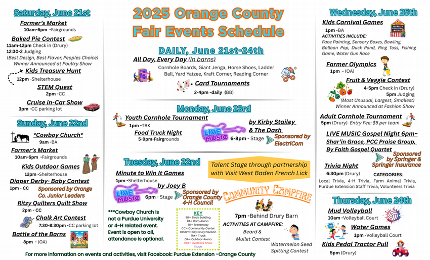 2025 Orange County Fair Event Schedule