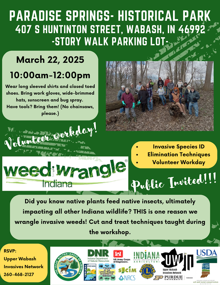 Join us for our March 22 Weed Wrangle- Wabash