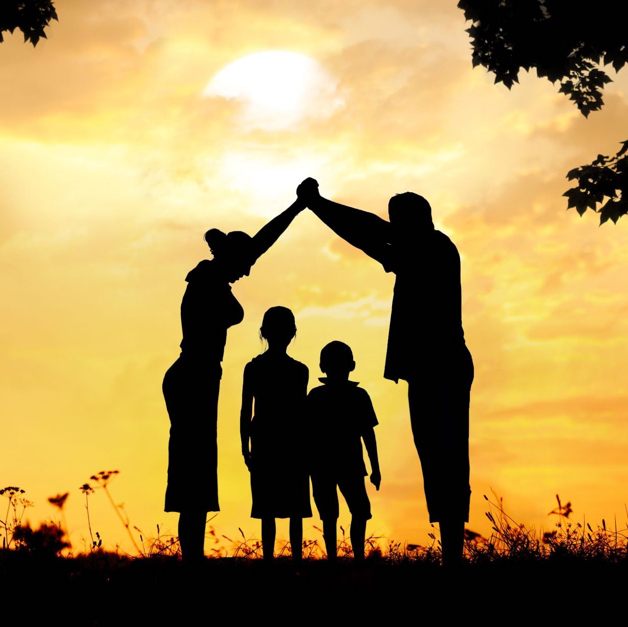 graphic of family holding hands up high