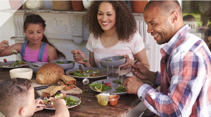 a family at the table for meal time