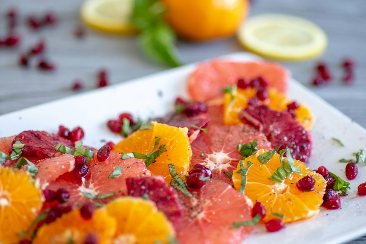 plate with citrus salad