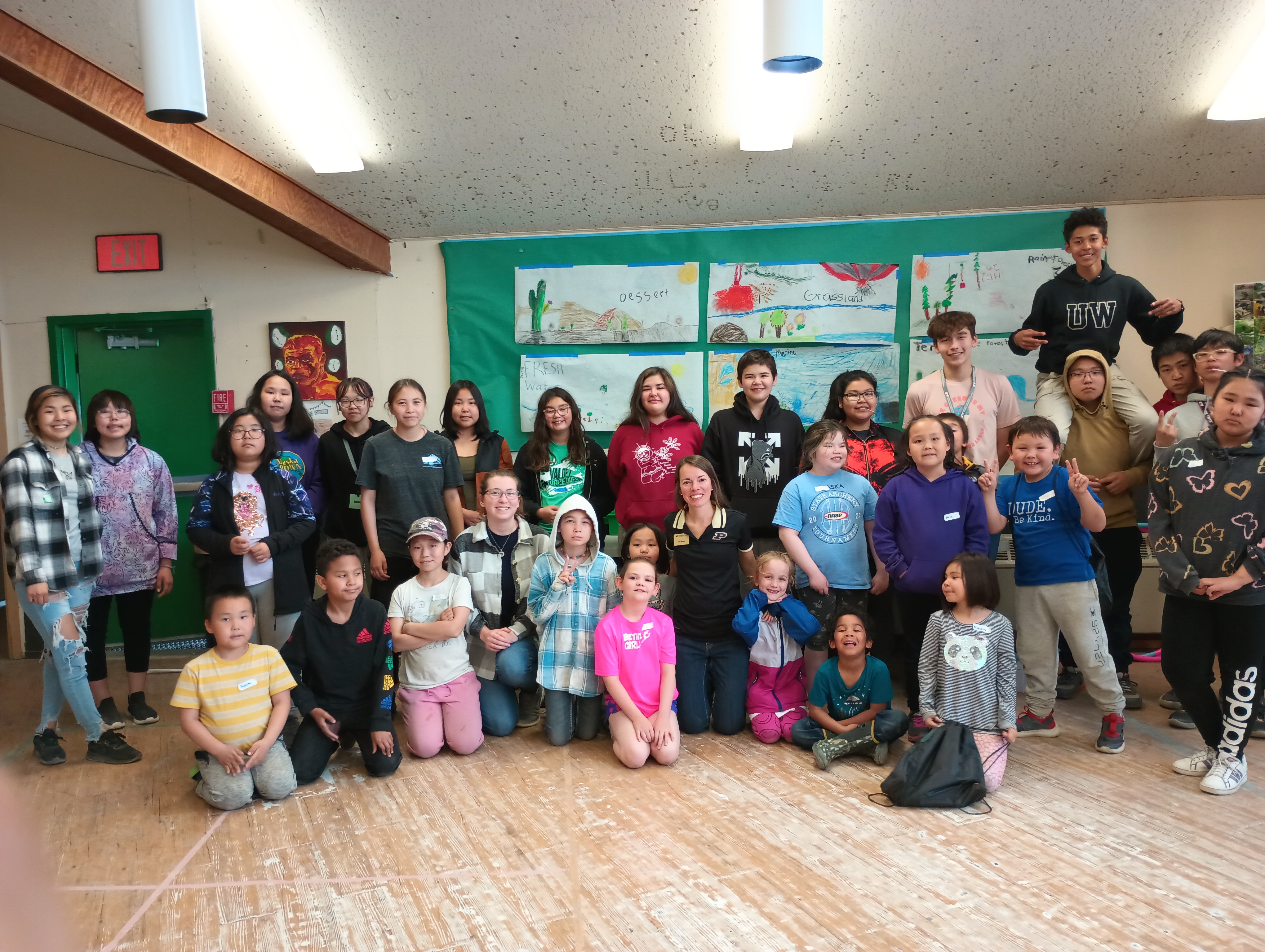 Group photo of Alaskan day campers with Indiana 4-H educators.