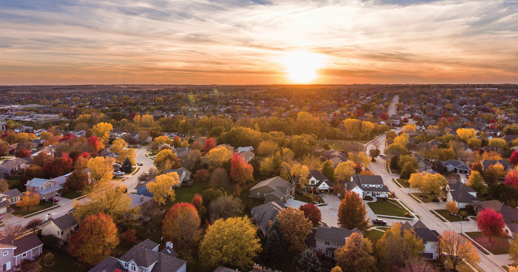 future directions for Purdue Extension, aerial view of houses