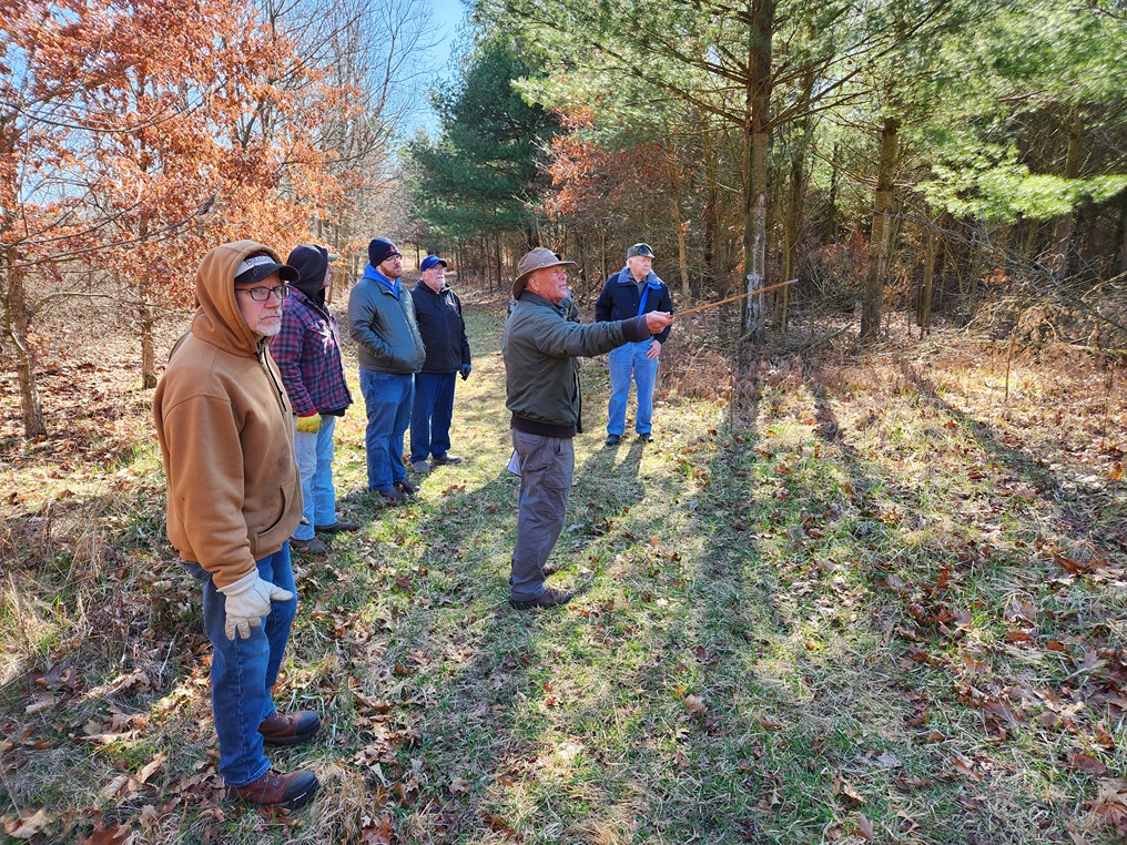 Purdue Extension class being held in the forest
