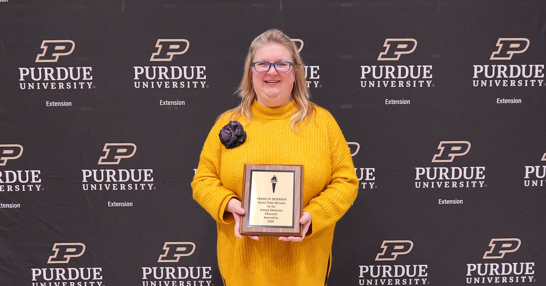 Rachel McCarty accepting the Friend of Extension Award