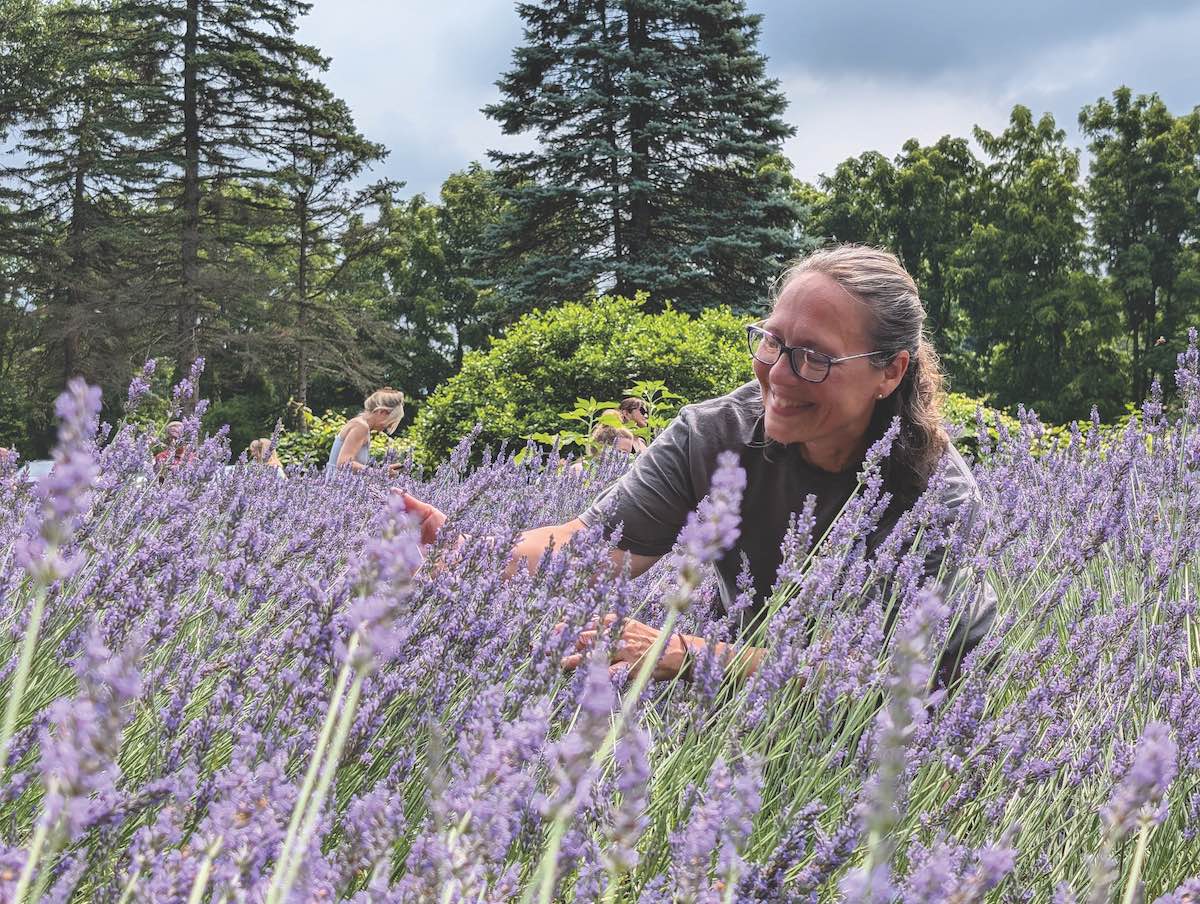 woman outdoors on a lavender field