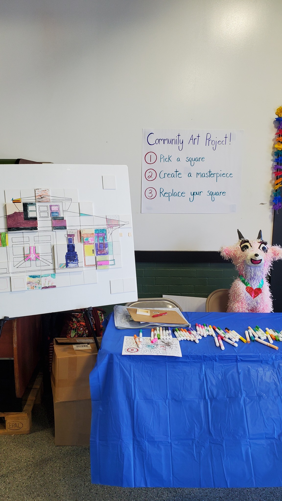 Image of community project board and display table