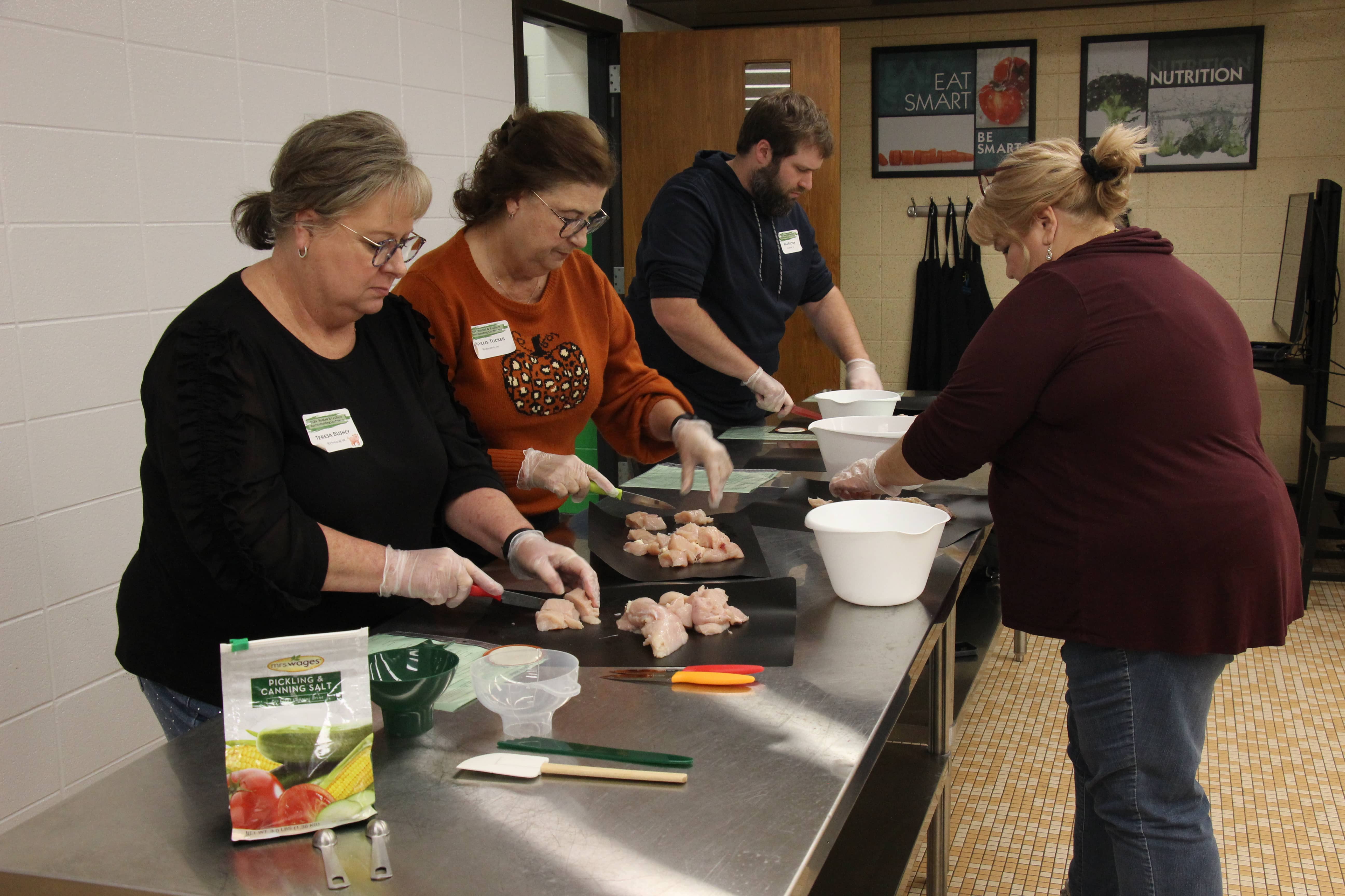 Preparing chicken for canning