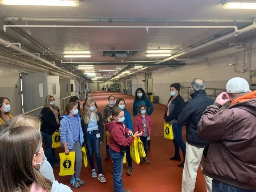 children gathering for the tour