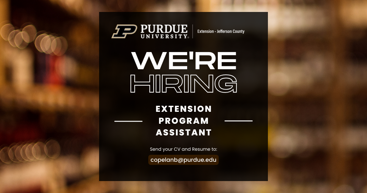 We are hiring Extension Program Assistant