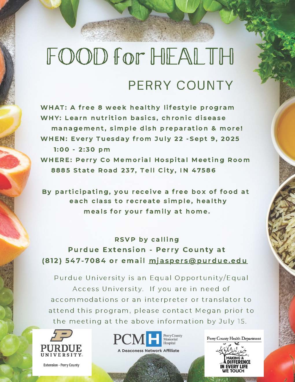 Food for Health Flyer