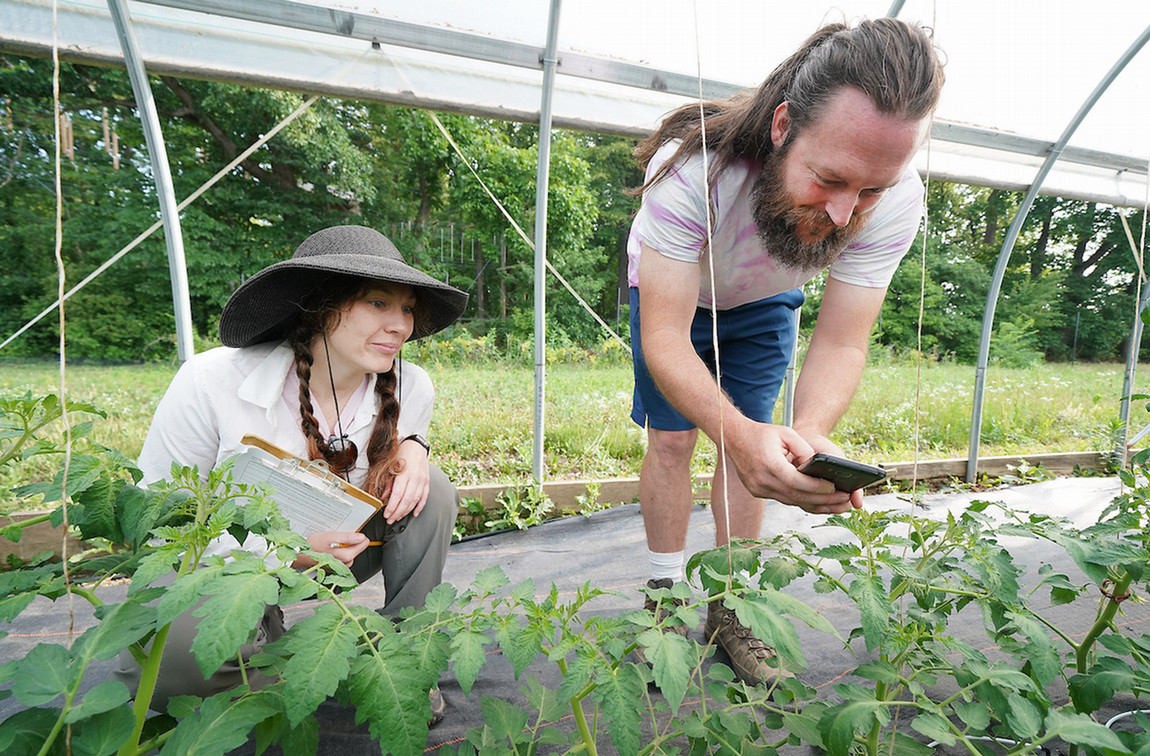 people documenting garden growth