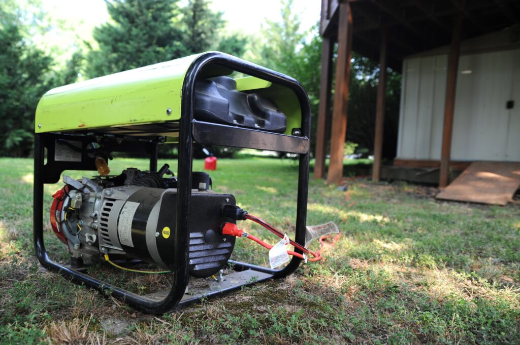 Image of a portabl egenerator outdoors
