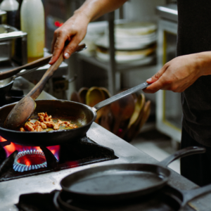 skillet on the stove
