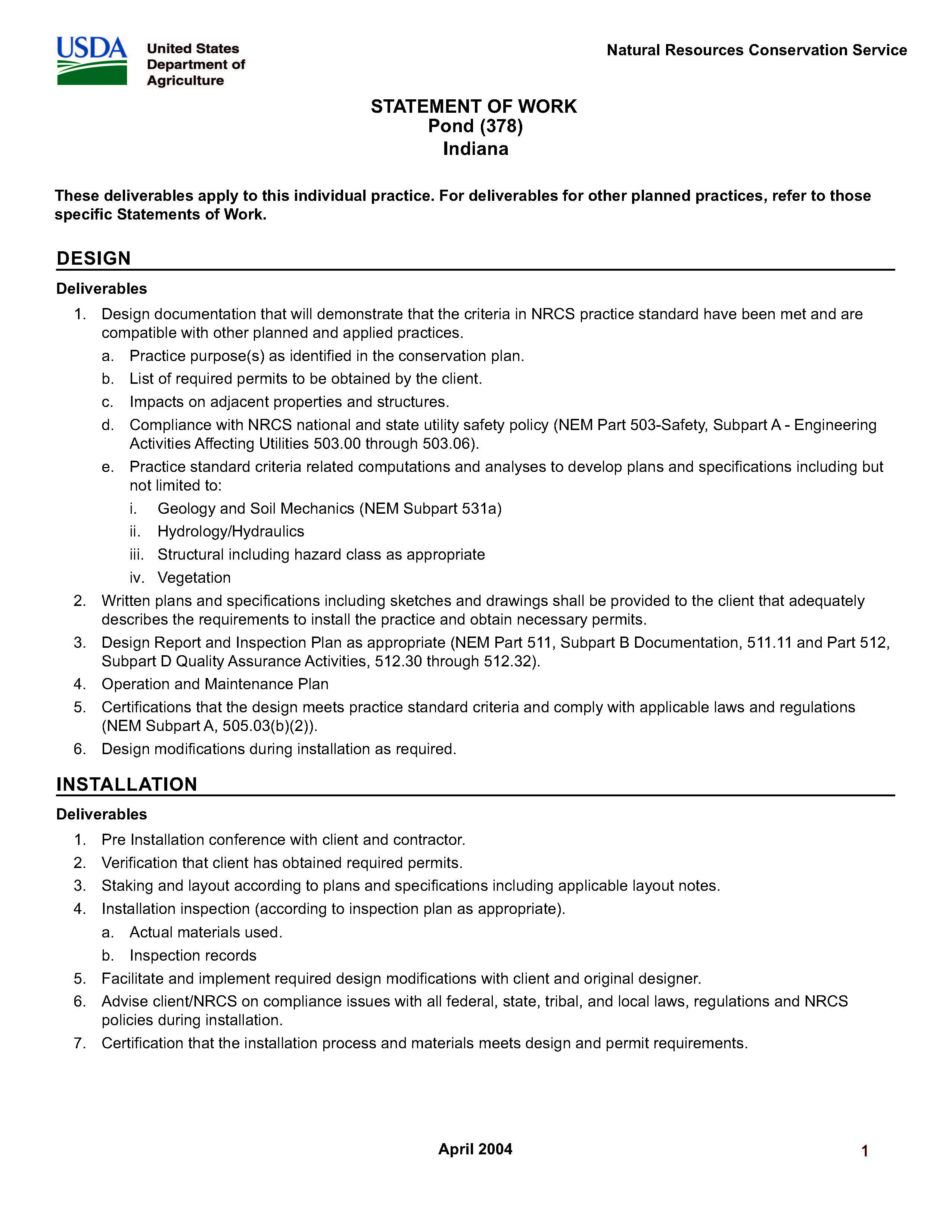 Statement of work