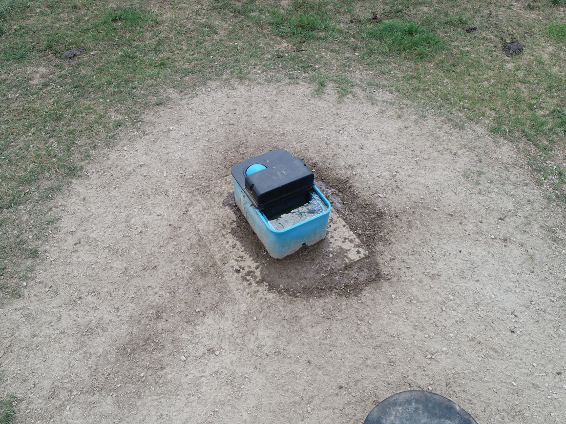 overhead shot of cattle water system