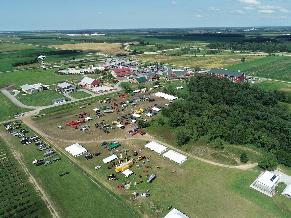 Image aerial of a farm equipment fair